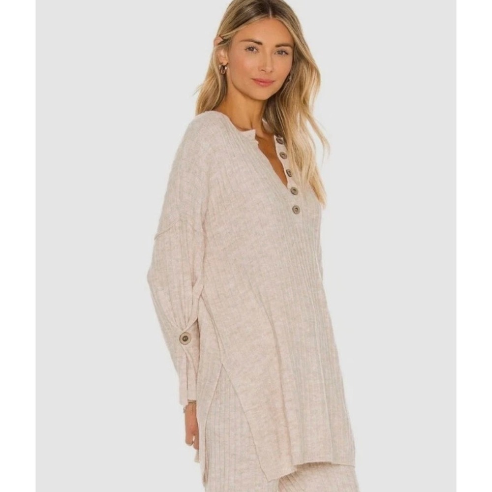 Intimately Free People Around The Clock Ribbed Oversized Tunic Sweater Small